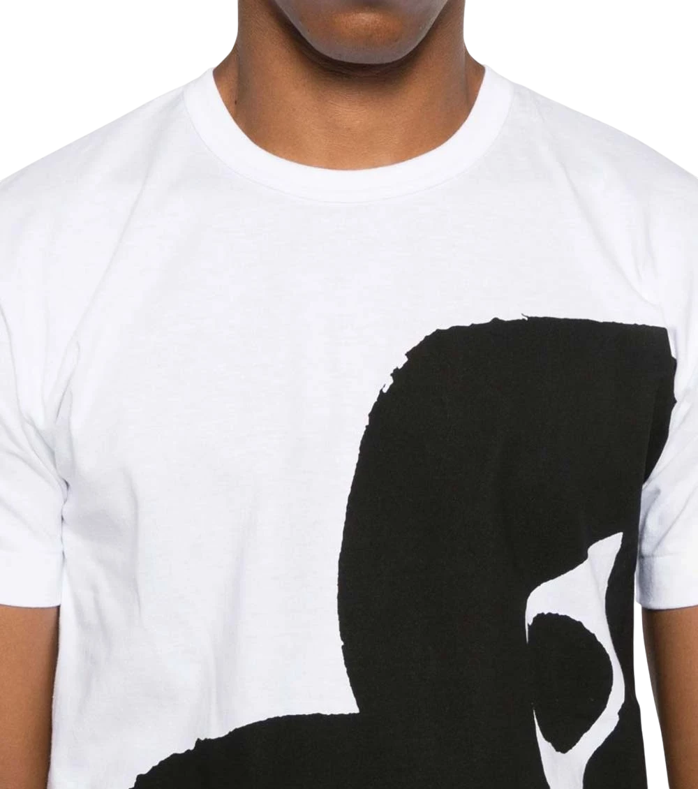 White Crew Neck Graphic Print T-Shirt