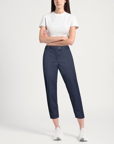 Woman Pants Navy Size 12 Cotton, Polyamide, Elastane