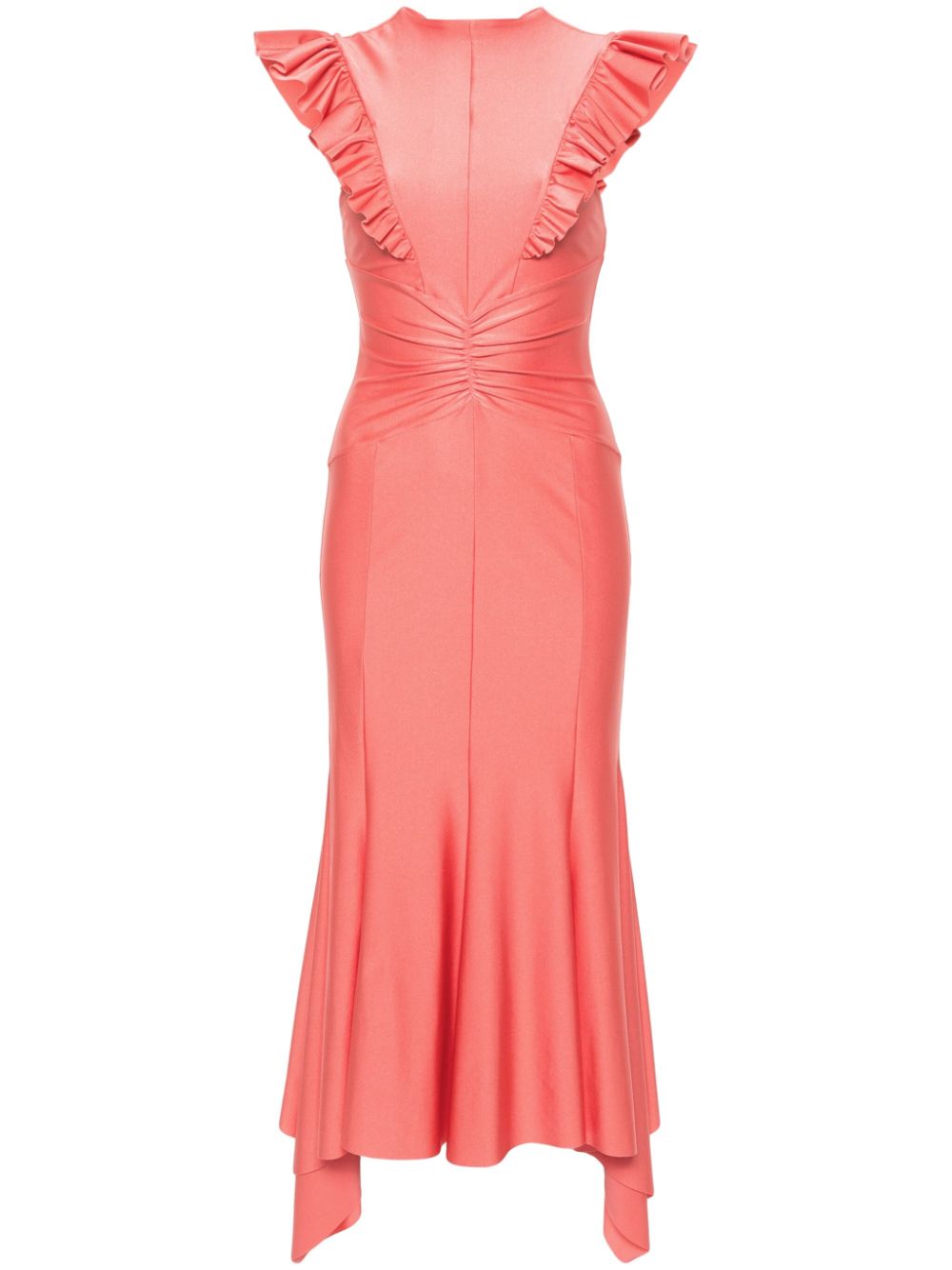 Ruffled flared maxi dress - Pink