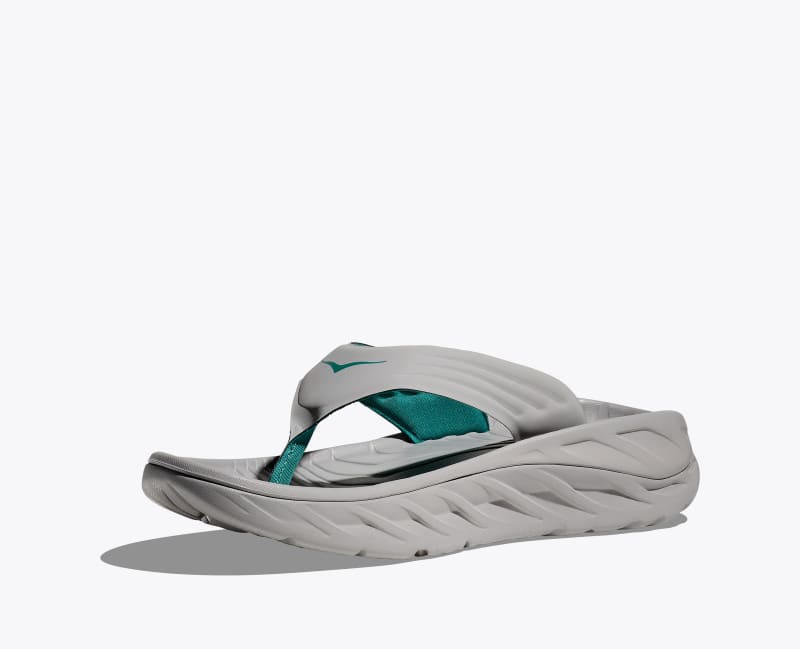 HOKA Men's ORA Recovery Flip Shoes in Stellar Grey/Oceanic