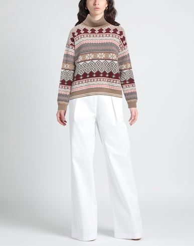 Woman Turtleneck Brown Size 4 Wool