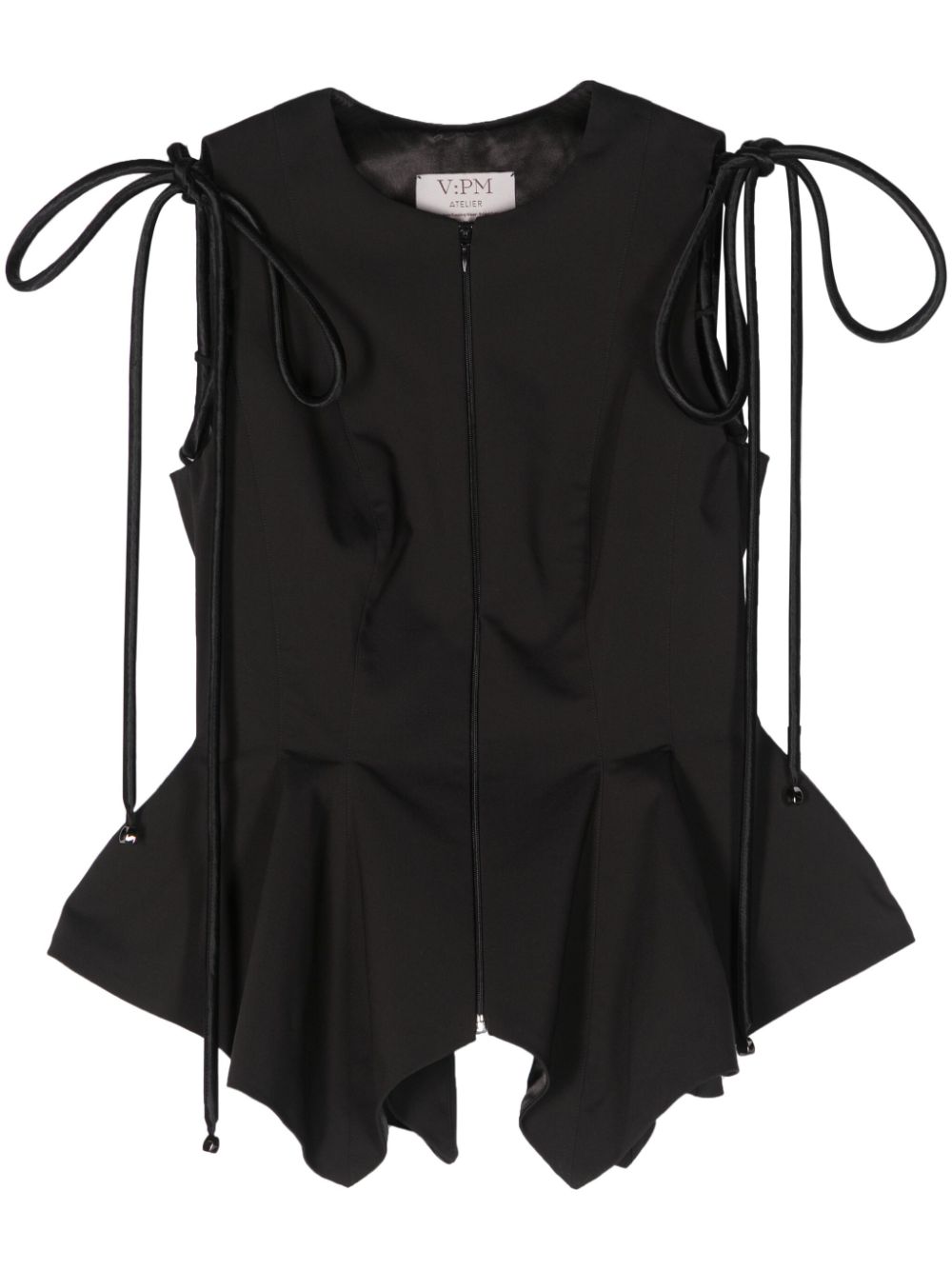 Koa strap-detail peplum top - Black