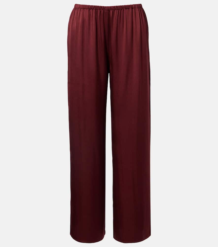 Austin silk satin wide-leg pants