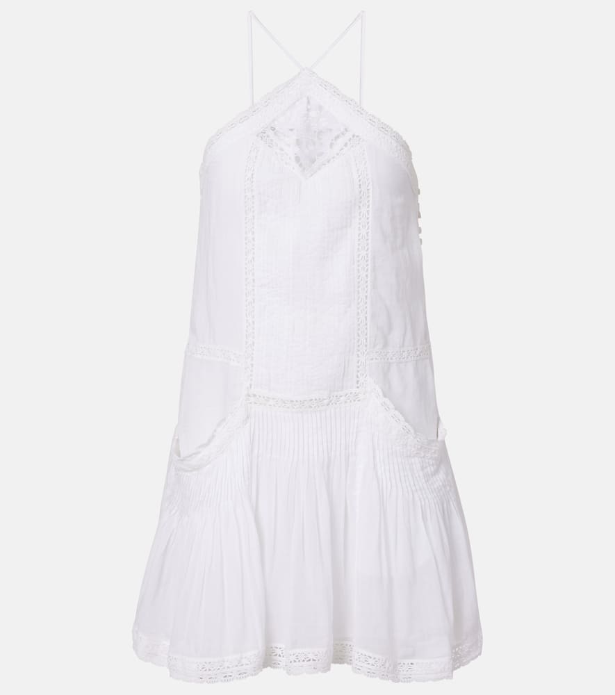 Geraldin lace-trimmed cotton minidress