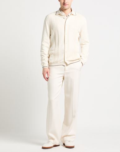 Man Cardigan Cream Size 40 Cotton