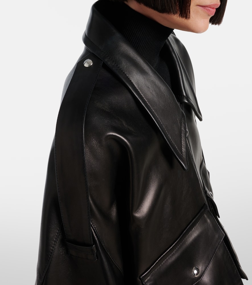 Owey oversized leather jacket