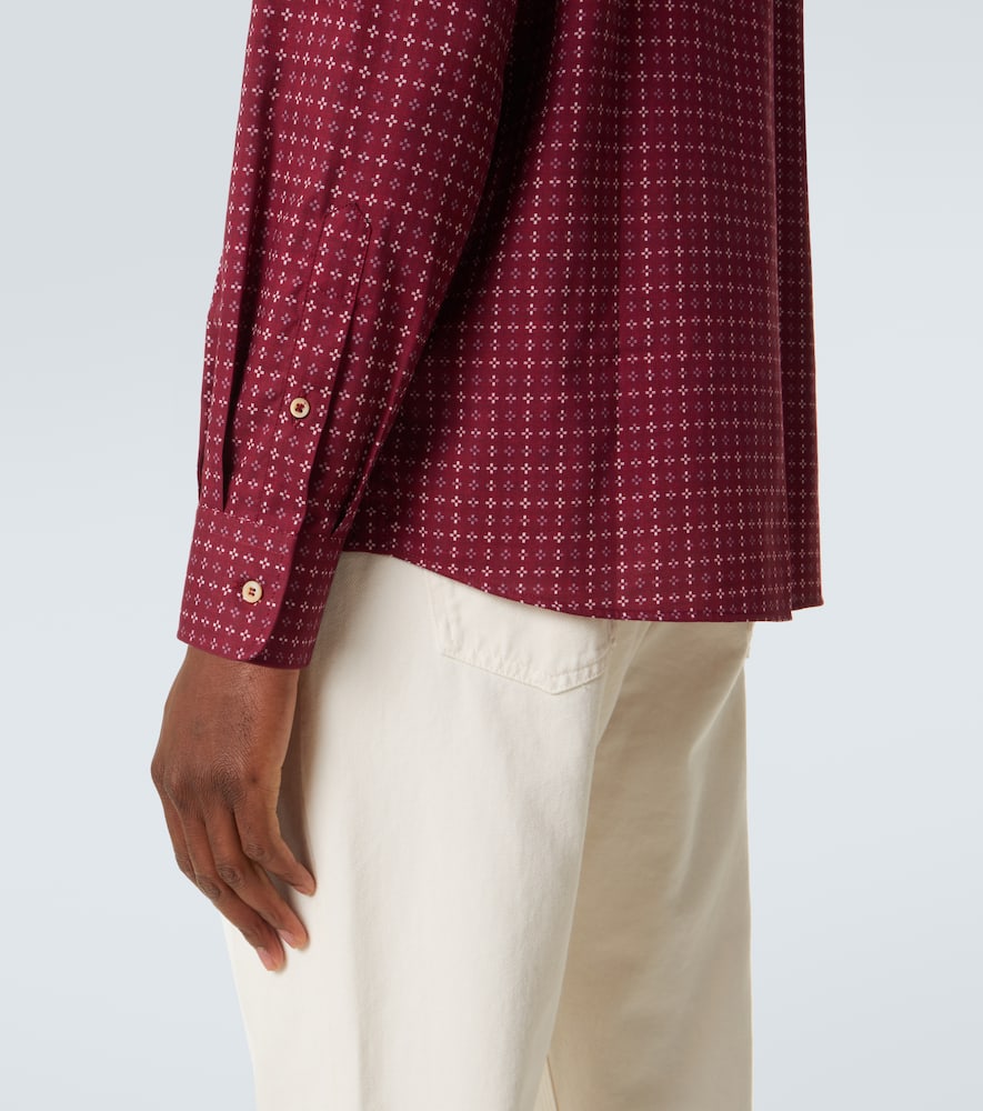 Checked cotton poplin shirt