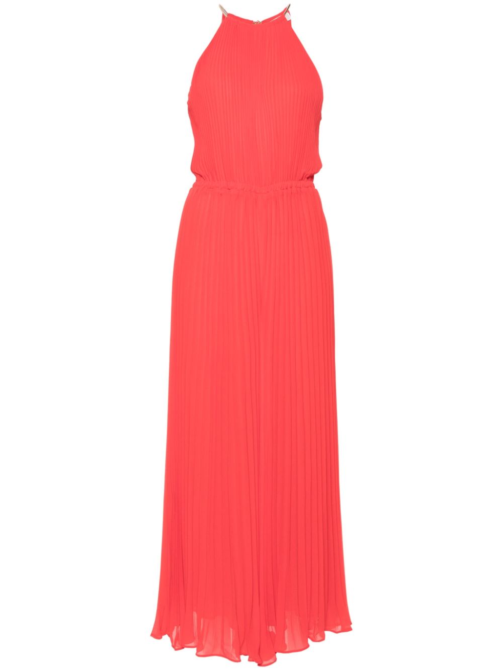 Pleat-detail wide-leg jumpsuit - Red