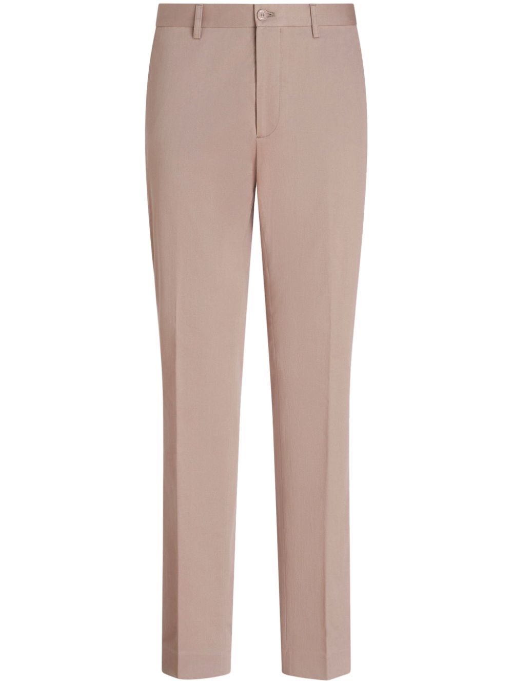 Pegaso-embroidered chino trousers - Neutrals