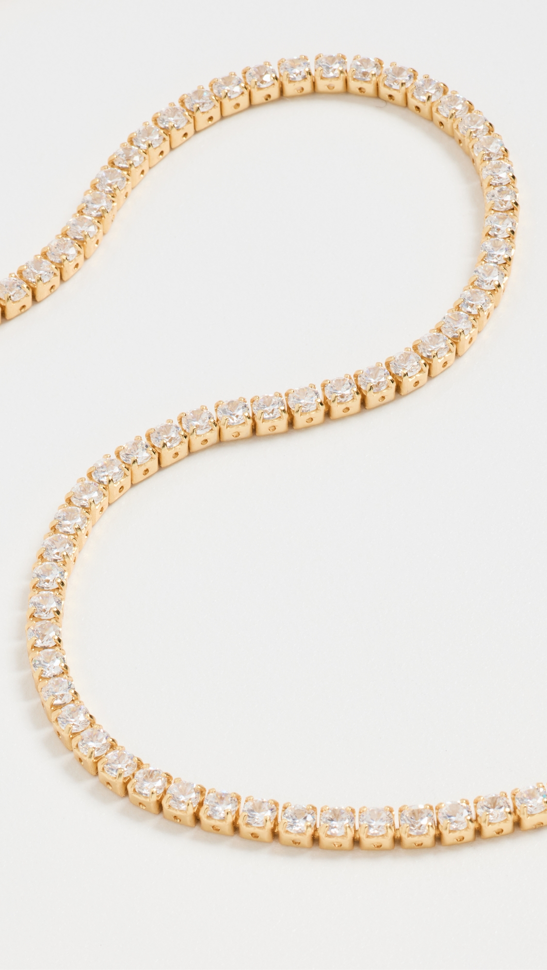 Tennis Diamond Necklace Gold One Size