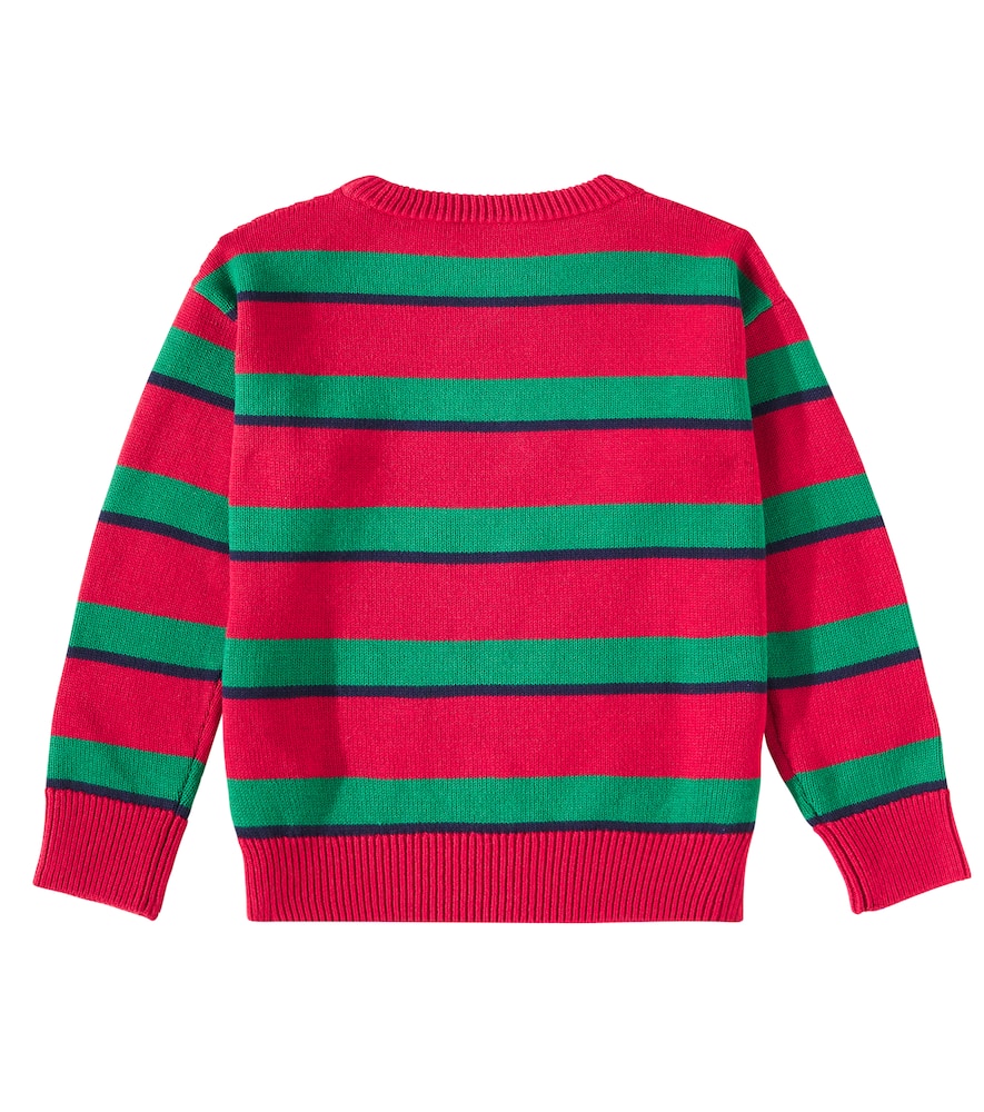 Moschino Kids Teddy Bear striped cotton and wool sweater