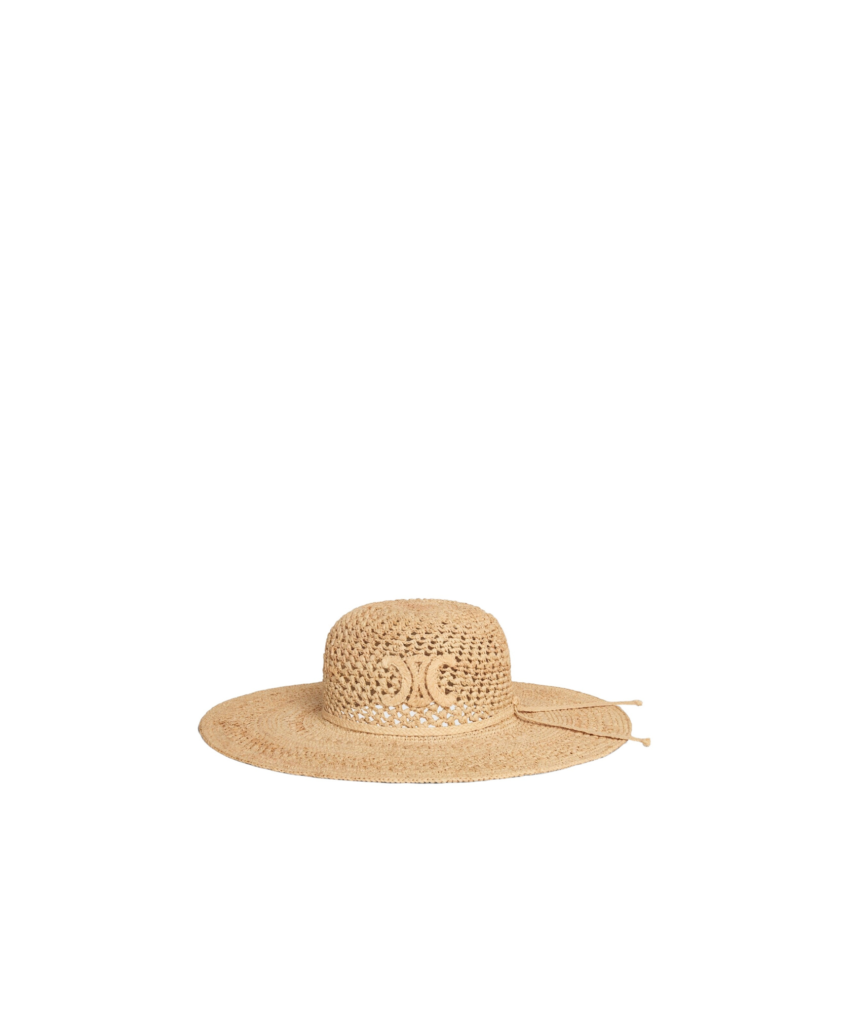 Triomphe wide-brimmed hat in raffia