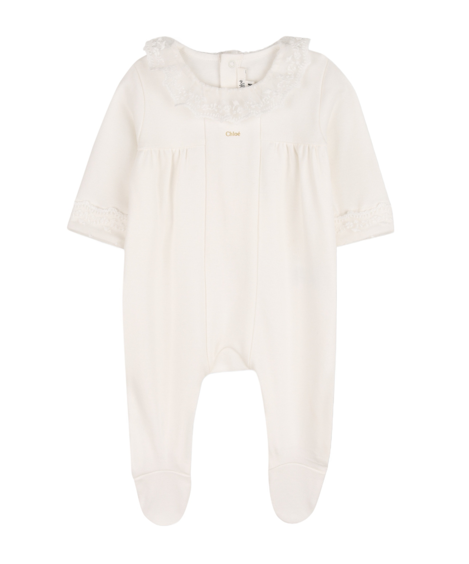 Chloé Kids Lace Trim Logo Printed Blanket