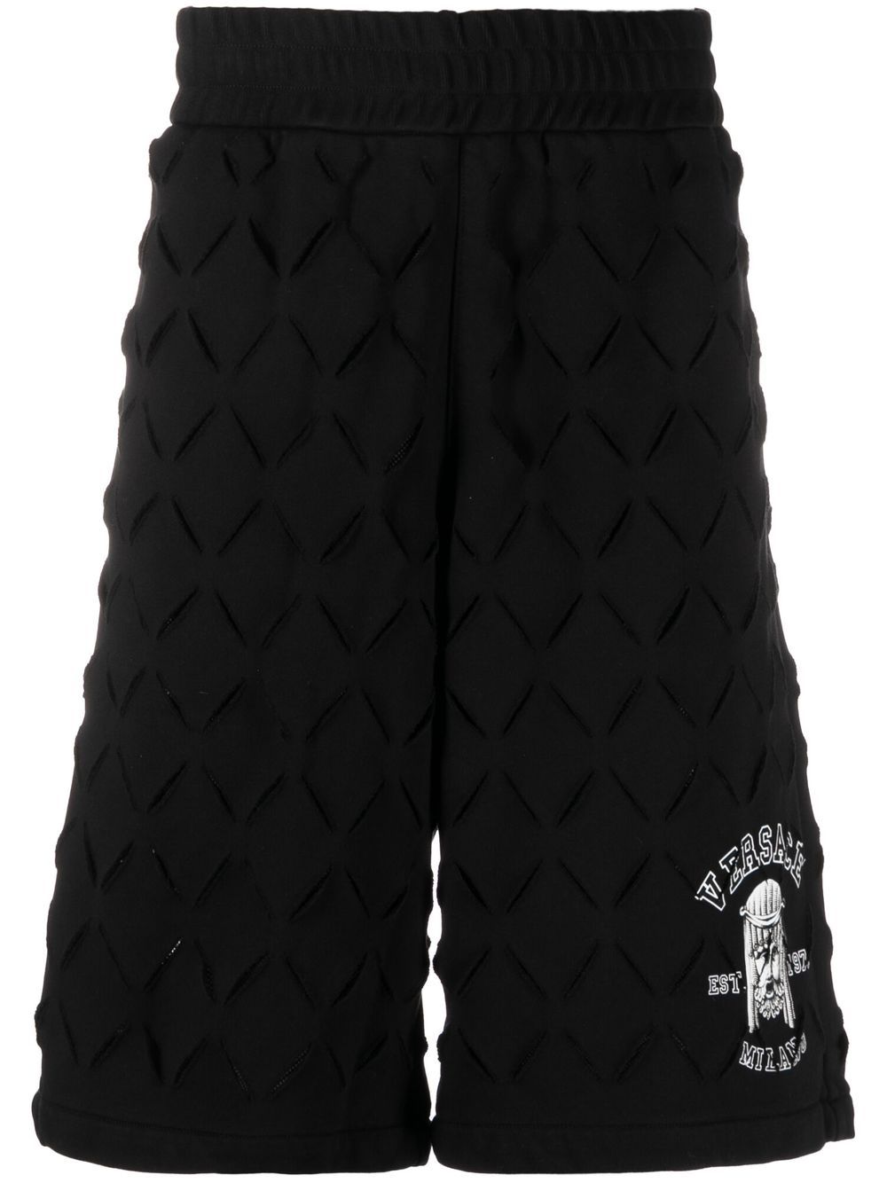 Logo-print cotton shorts - Black