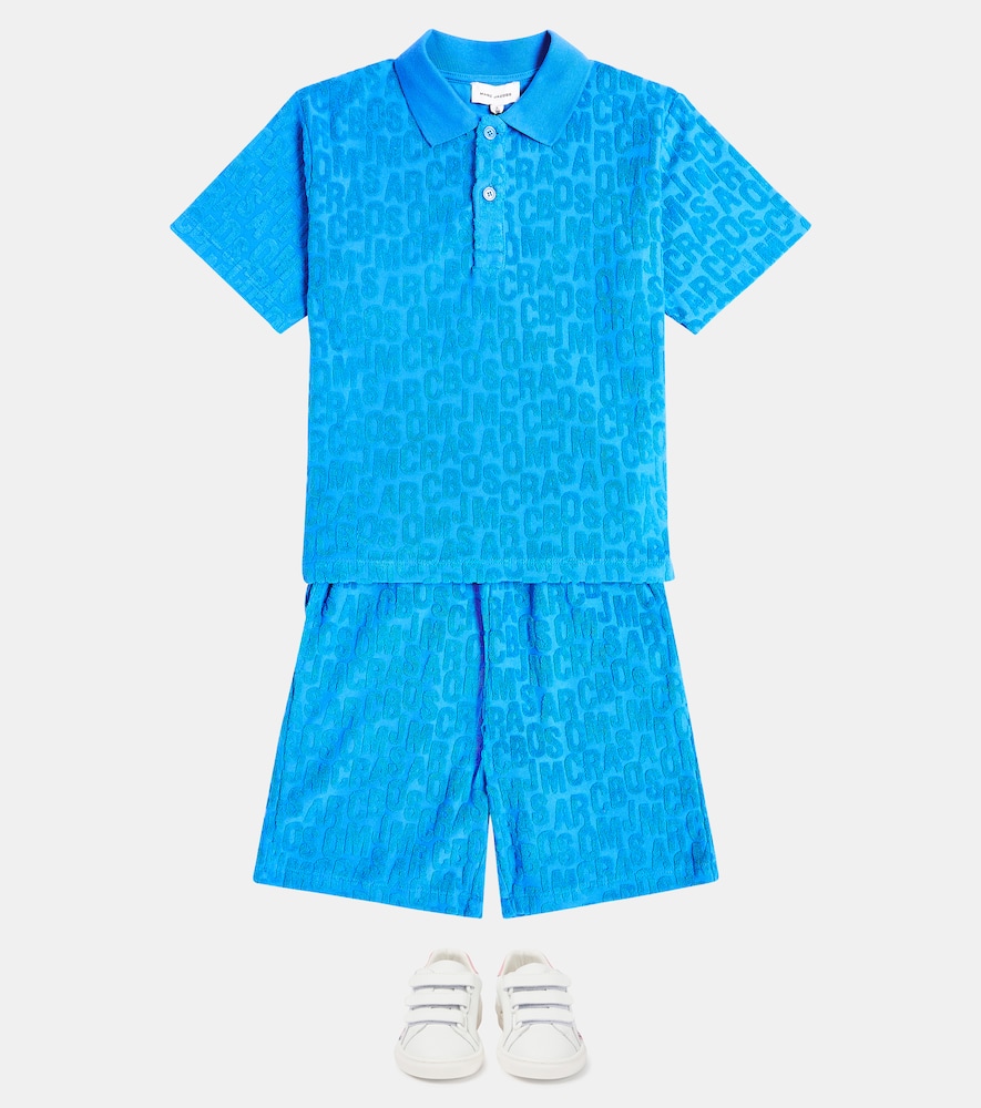 Marc Jacobs Kids Monogram jacquard cotton-blend terry shorts