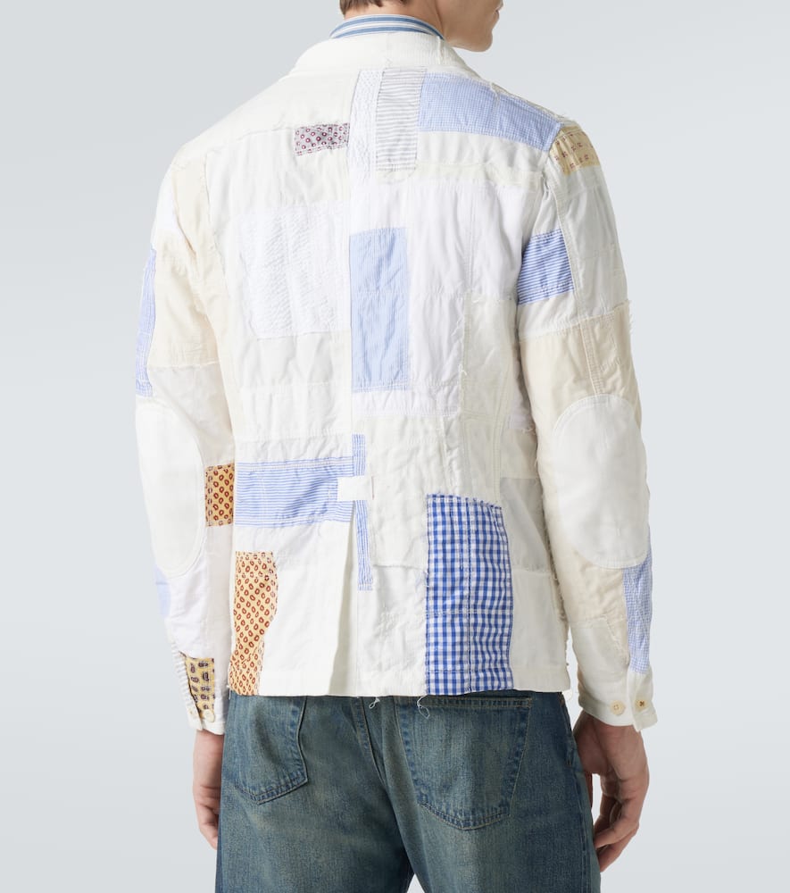 Patchwork cotton and linen-blend blazer
