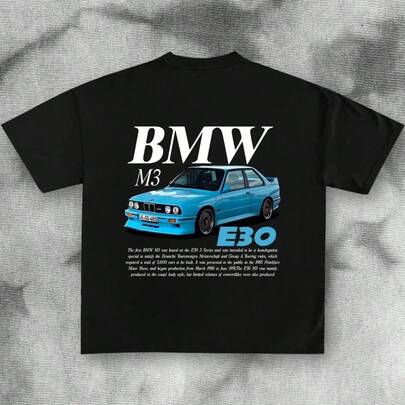 BMW M3 E30 Car T Shirt Men Mens Clothing Machine Tentacles T-Shirts For Men Y2K Tiki