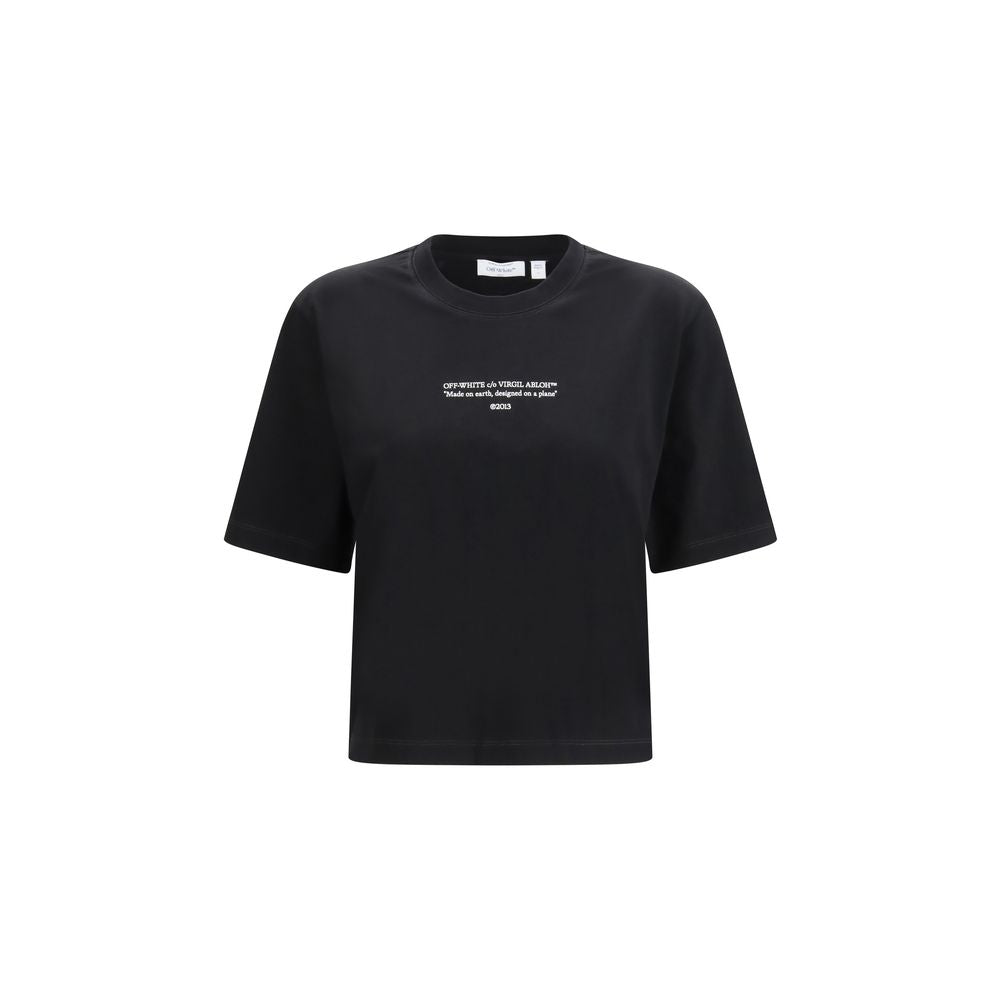 Logo-Text Cotton T-Shirt — Black