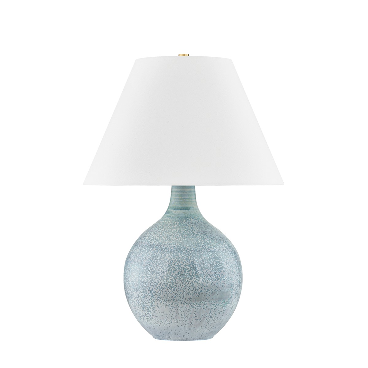 Aged Brass Ceramic Reactive Seaglass Table Lamp from the Kearny Collection