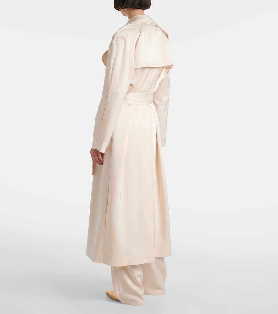 Leset Barb satin trench coat