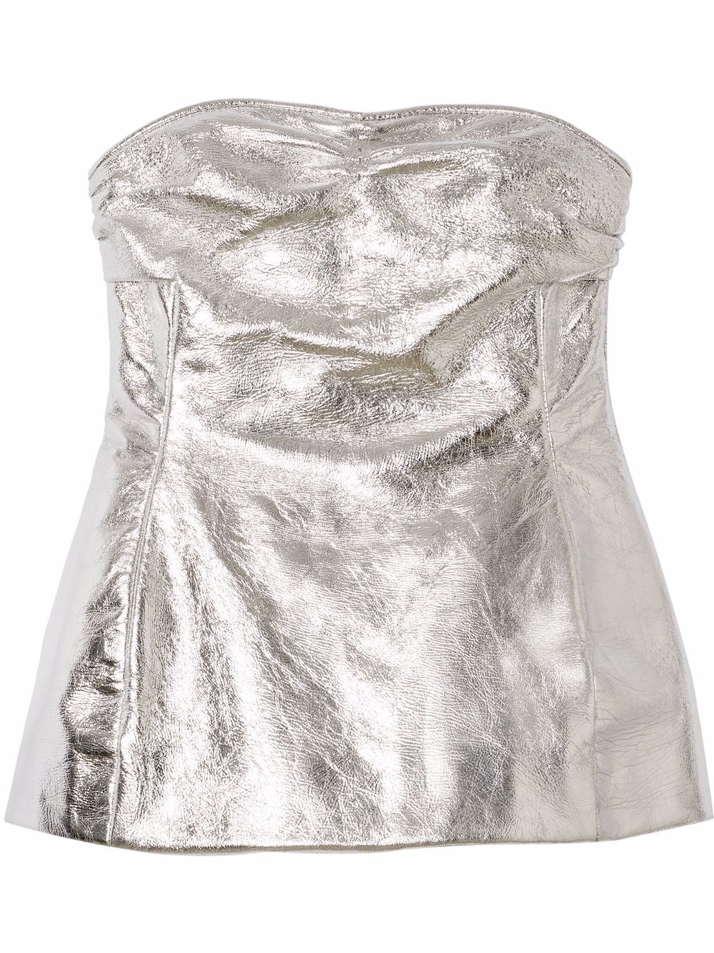Blanche cracked leather top - Silver