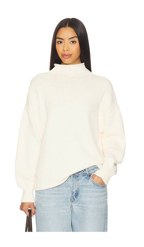 Free People x We The Free Torres Roll Neck Sweater In Sugar Swizzle in Ivory. - XS also in