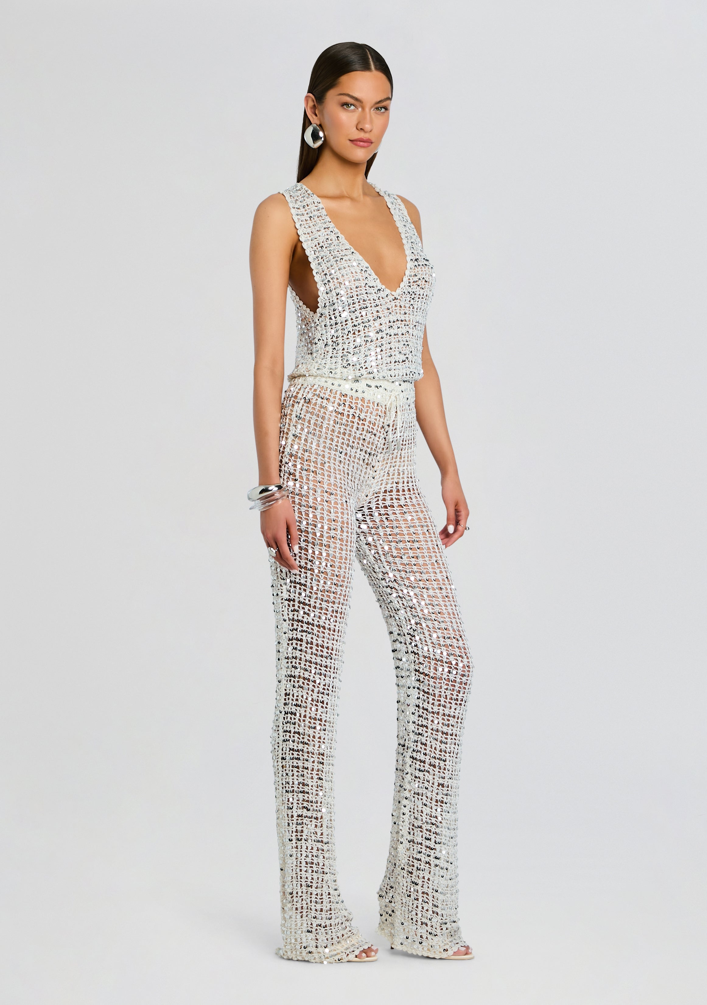 Nirvana Sequin Crochet Jumpsuit