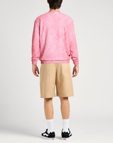 Man Sweatshirt Pink Size L Cotton, Elastane
