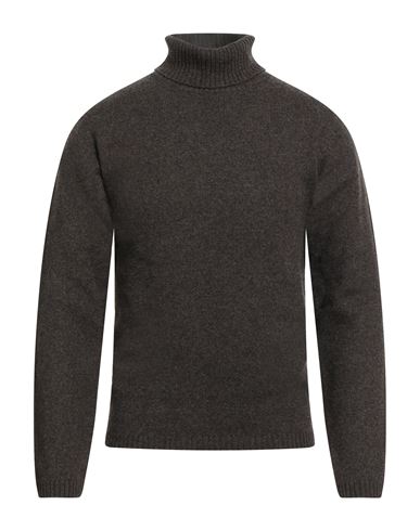 Man Turtleneck Dark brown Size S Merino Wool