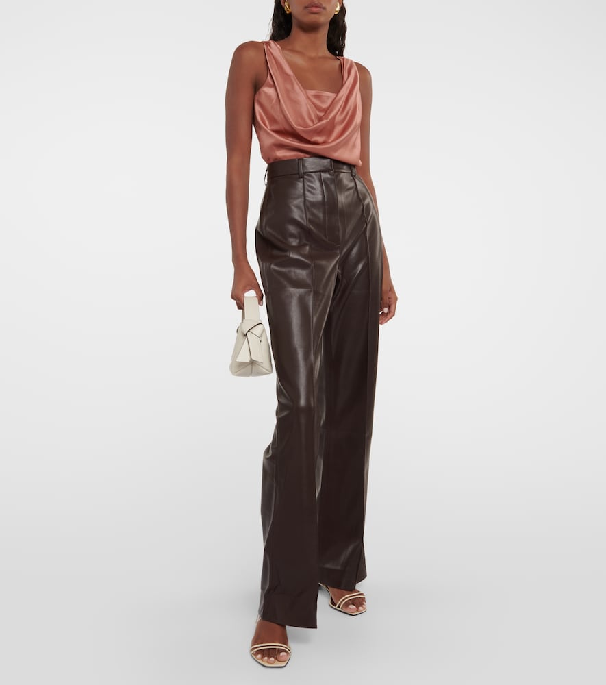 Leena faux leather straight pants