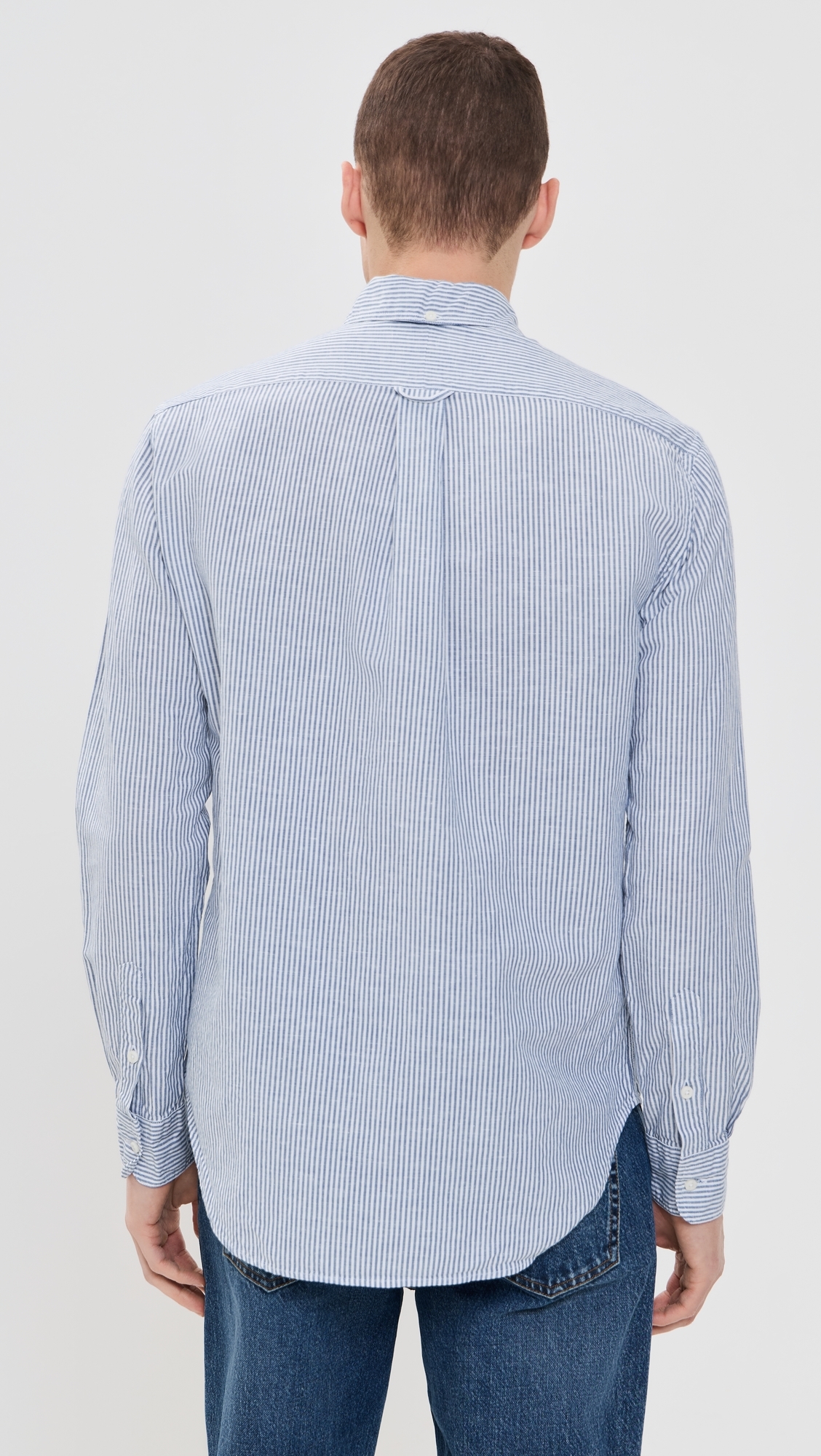 Gitman Vintage Striped Linen Shirt Blue Stripe