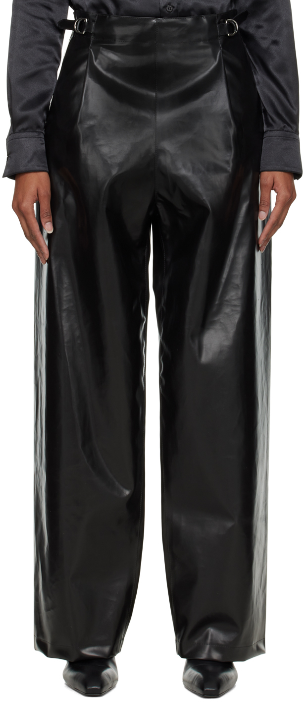 Black Sailor faux-leather trousers