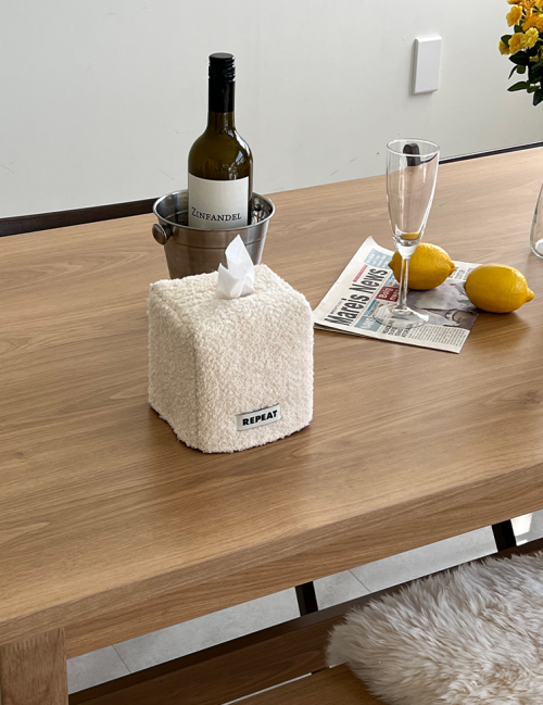 Cream Tissue Case Square Tissue Case