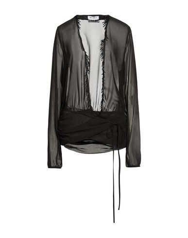 Woman Top Black Size 4 Polyester, Glass