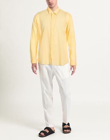 Man Shirt Yellow Size 17 ½ Cotton, Elastane
