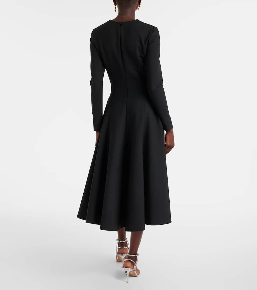 Cutout wool-blend cocktail dress
