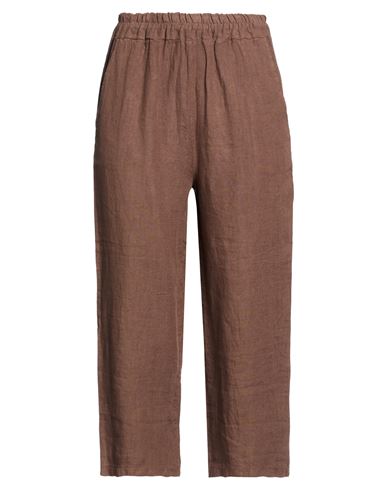 Woman Pants Chocolate brown Size 1 Linen