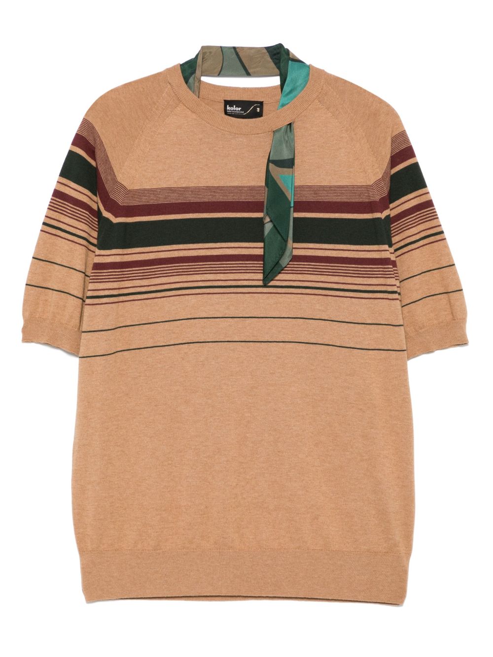 Kolor striped T-shirt - Brown