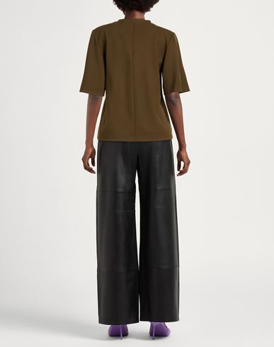 Woman Top Khaki Size 10 Polyester, Viscose, Elastane