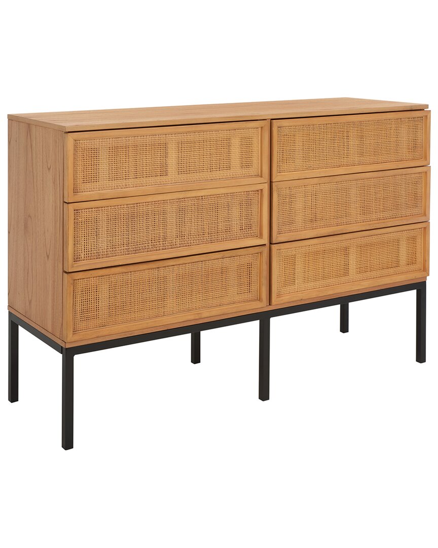 Zadie 6 Drawer Rattan Dresser
