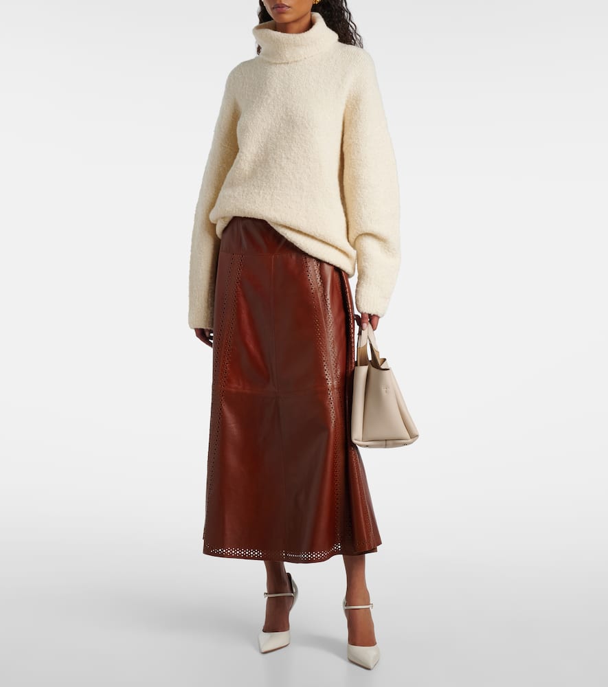 Aninda leather midi skirt