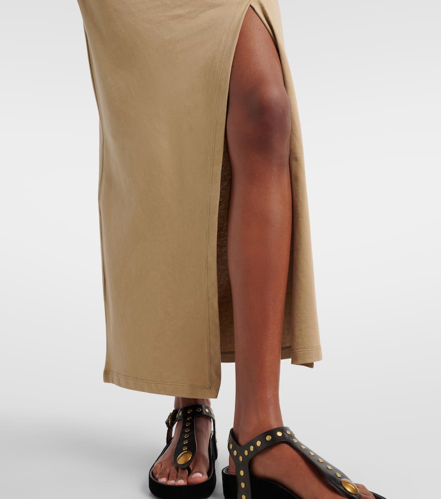 Nadela gathered cotton jersey midi dress