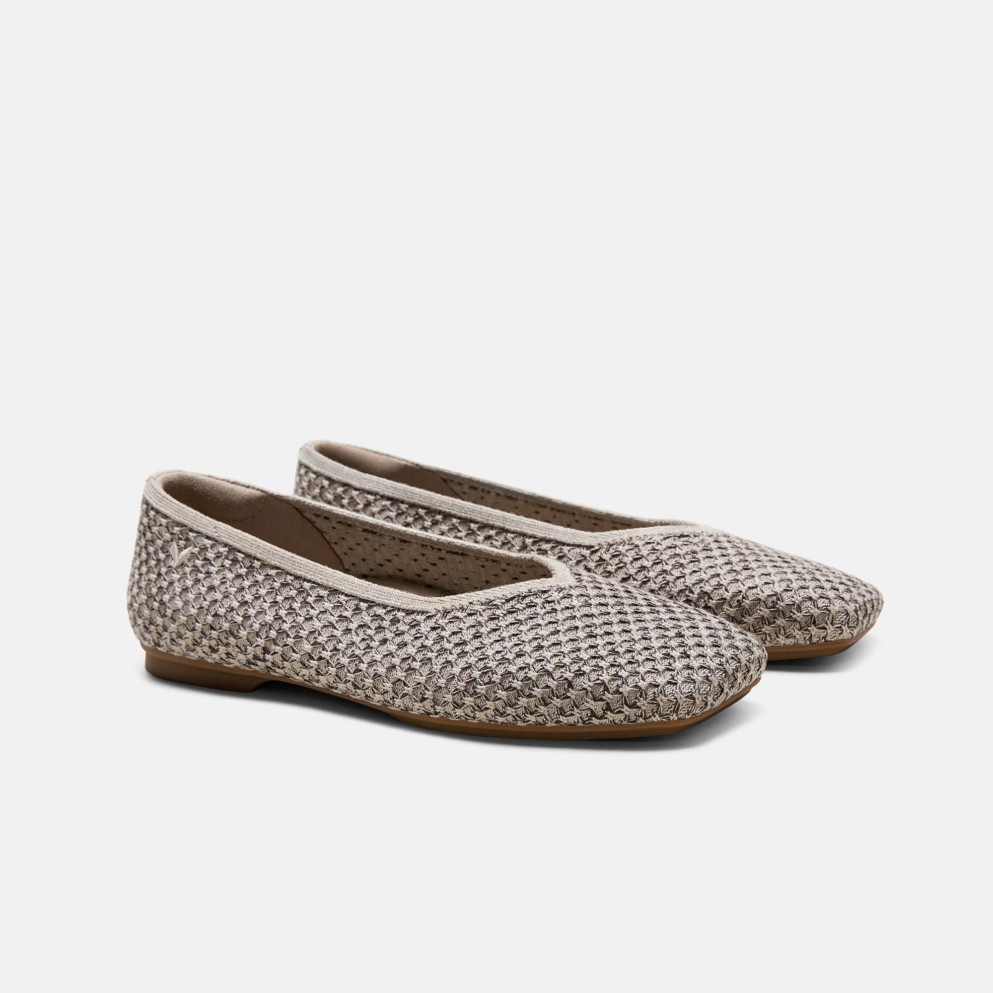VIVAIA Square-Toe Margot V-Cut Flats Margot 3.0|APRICOT CAMEL - DARK TAUPE