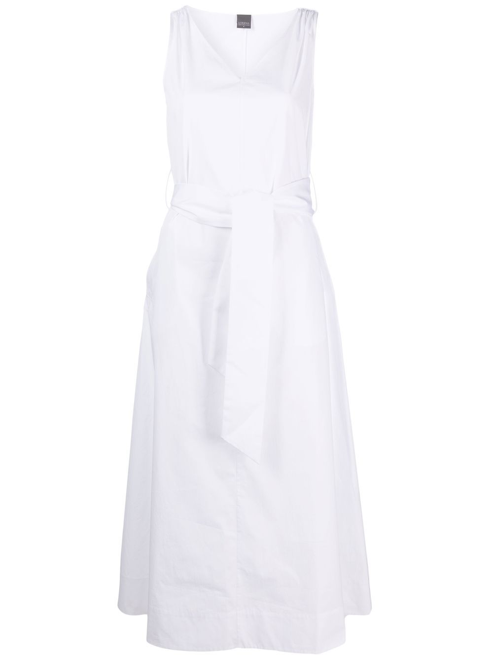 Belted midi dress - White