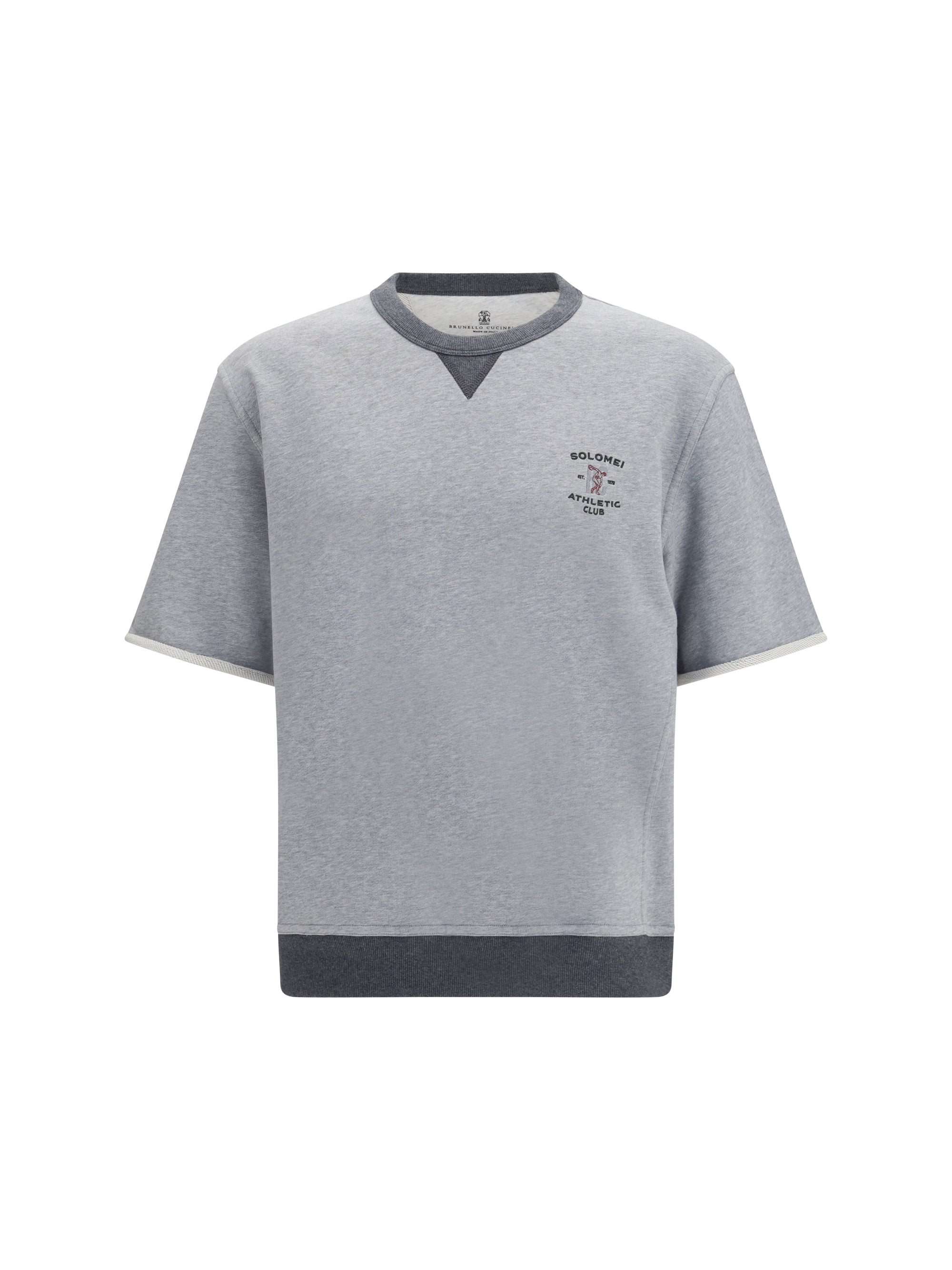 Logo-Embroidered Melange Cotton T-Shirt — Gray