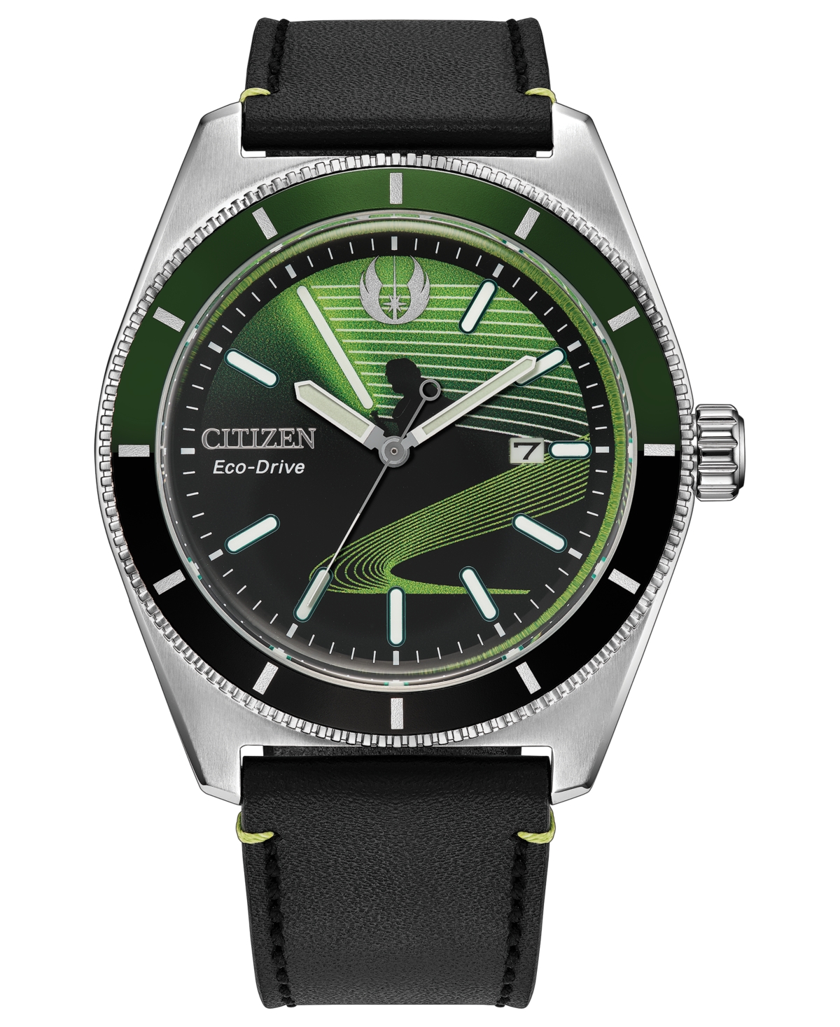 Men's Star Wars Luke Skywalker, Jedi Master Black Leather Strap Watch 43mm - Black