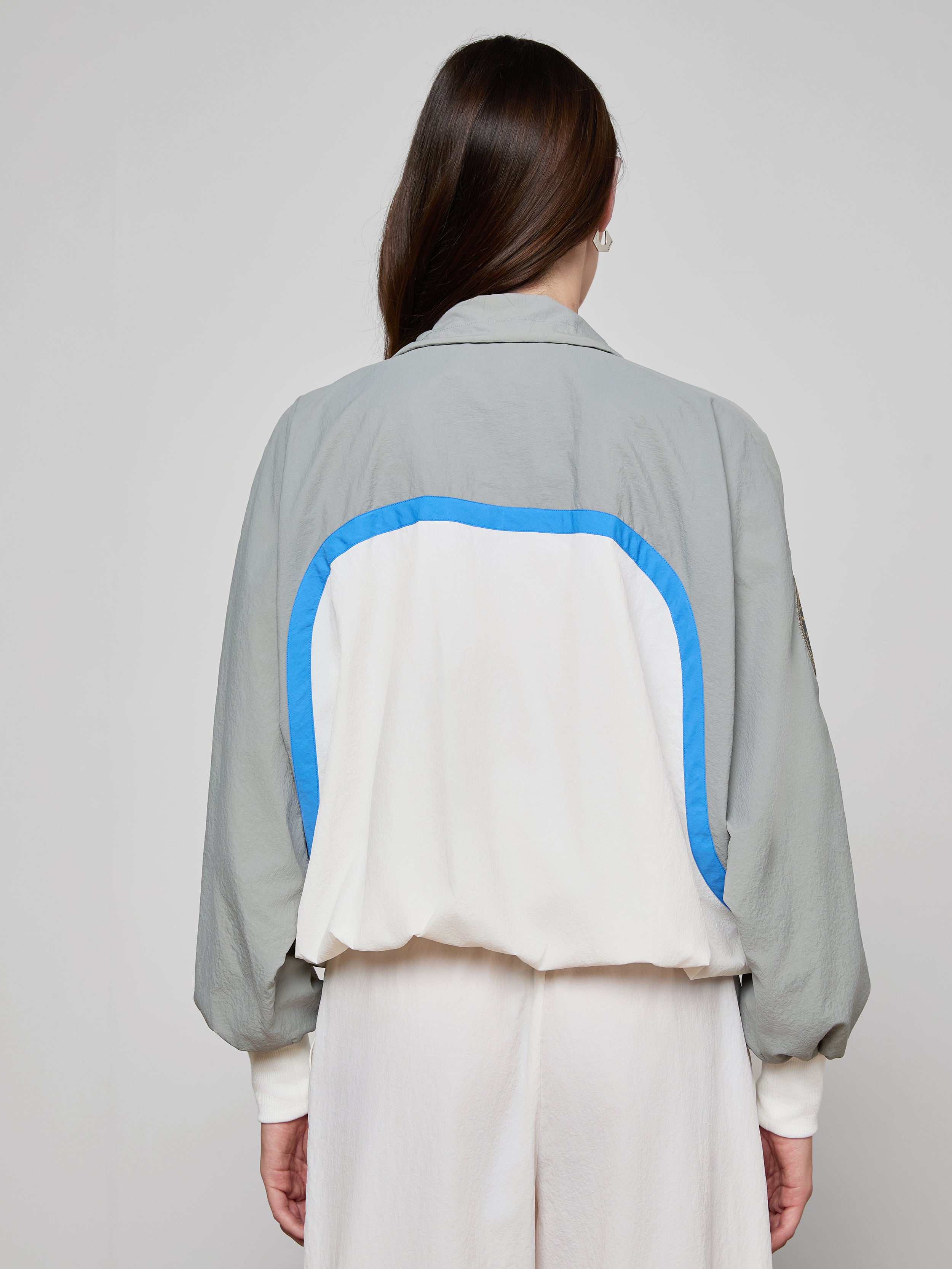 Aurelia Windbreaker In Light Grey/regatta Blue/ivory