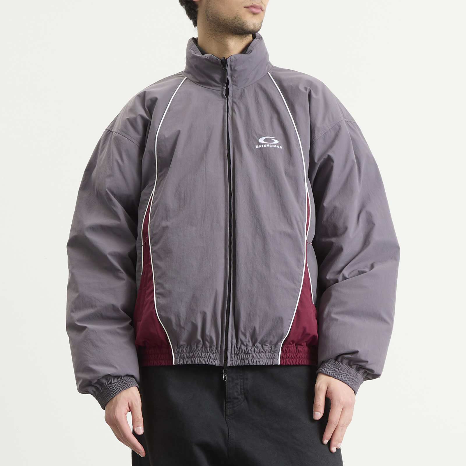 Men's Reversible Nylon Padded Jacket Smoky Purple