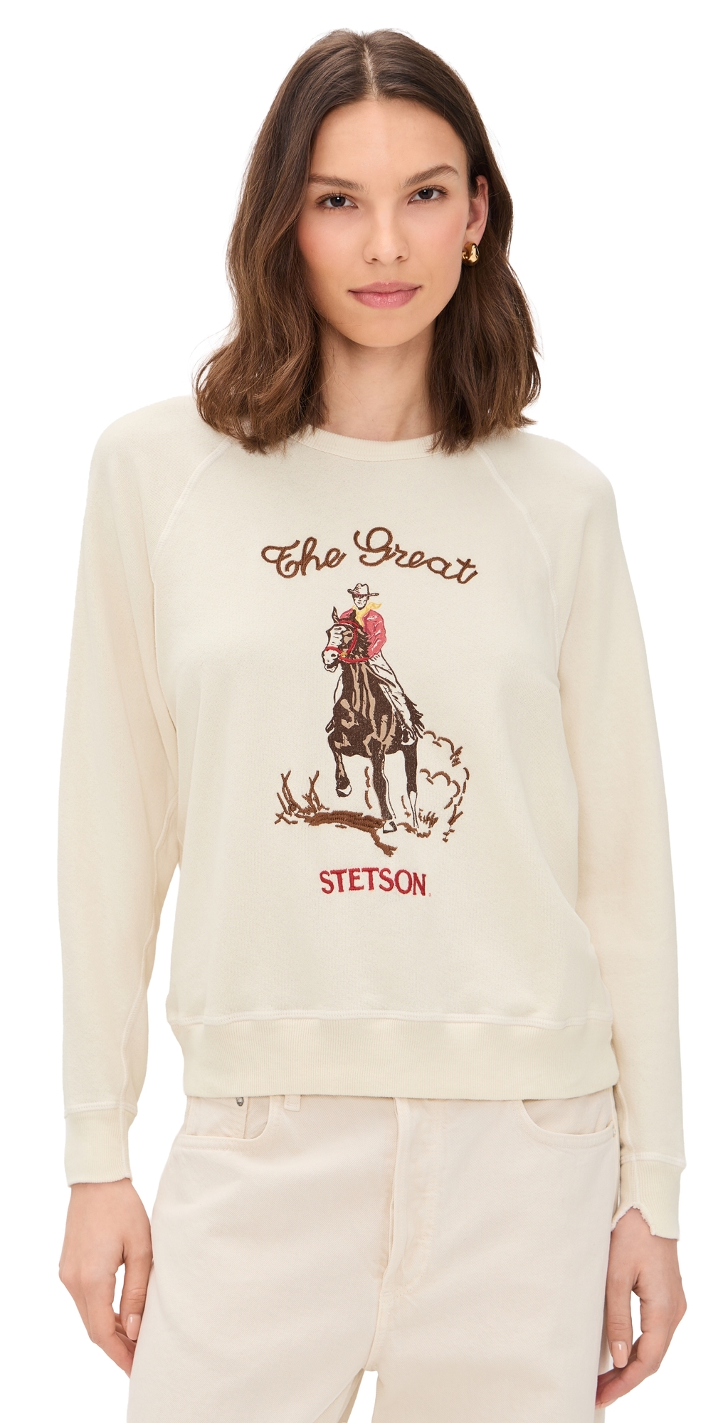 The College Stetson Graphic Sweatshirt Washed White