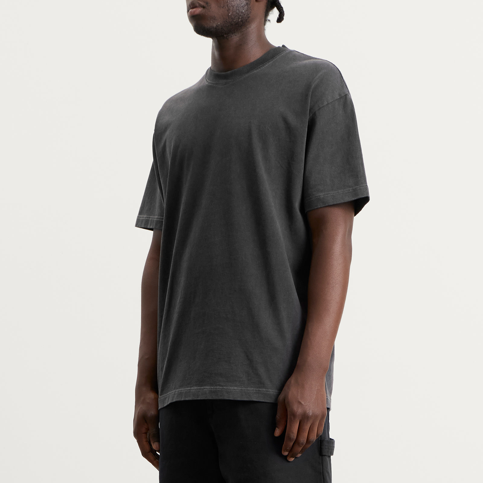 Men's Stroke Logo Contrast T-Shirt Silver Black/Black